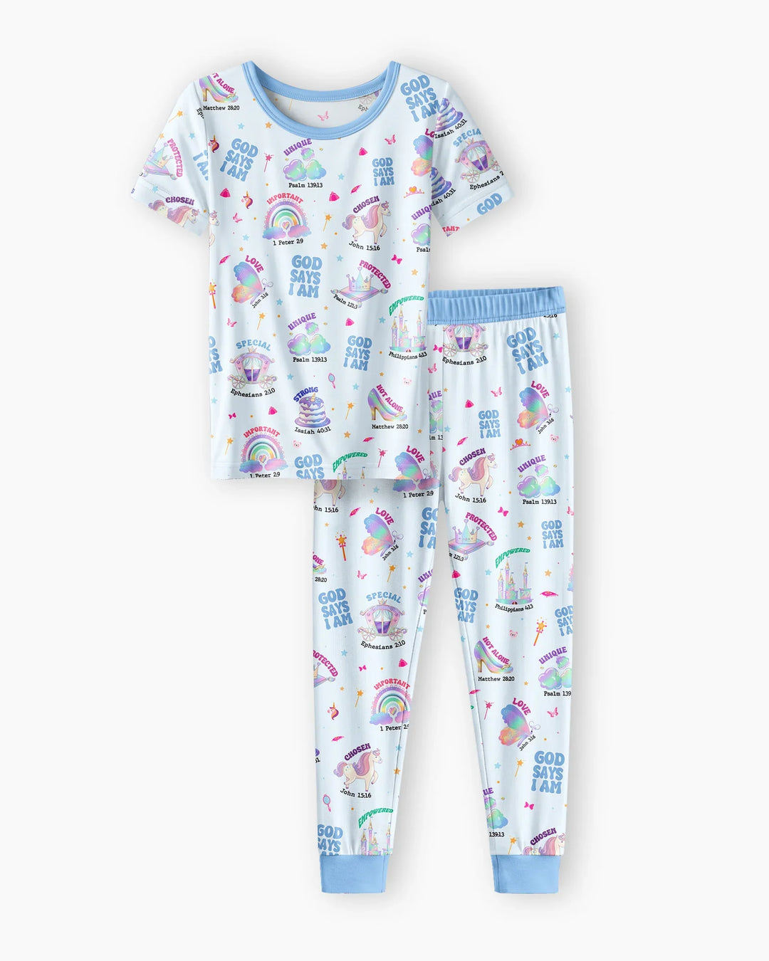 God Says I Am Girl Bamboo Two Piece Short Sleeve Pyjamas Set