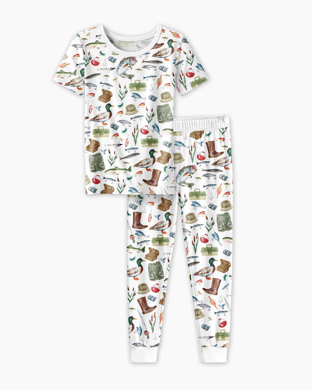 Daddy's Fishing Buddy Daddy& Me Matching Bamboo Two Piece Short Sleeve Pajama Set