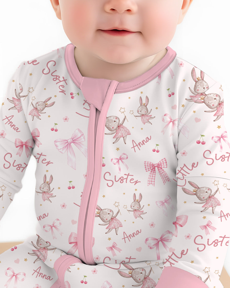 Bunny Wishes Sister Matching Bamboo Convertible Zippy