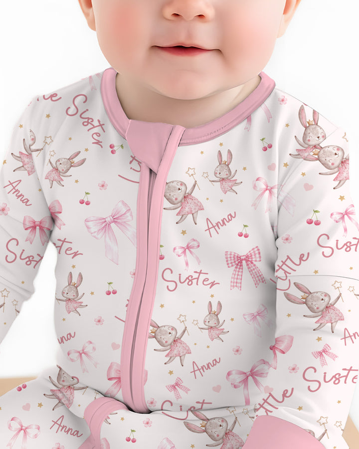 Bunny Wishes Sister Matching Bamboo Convertible Zippy