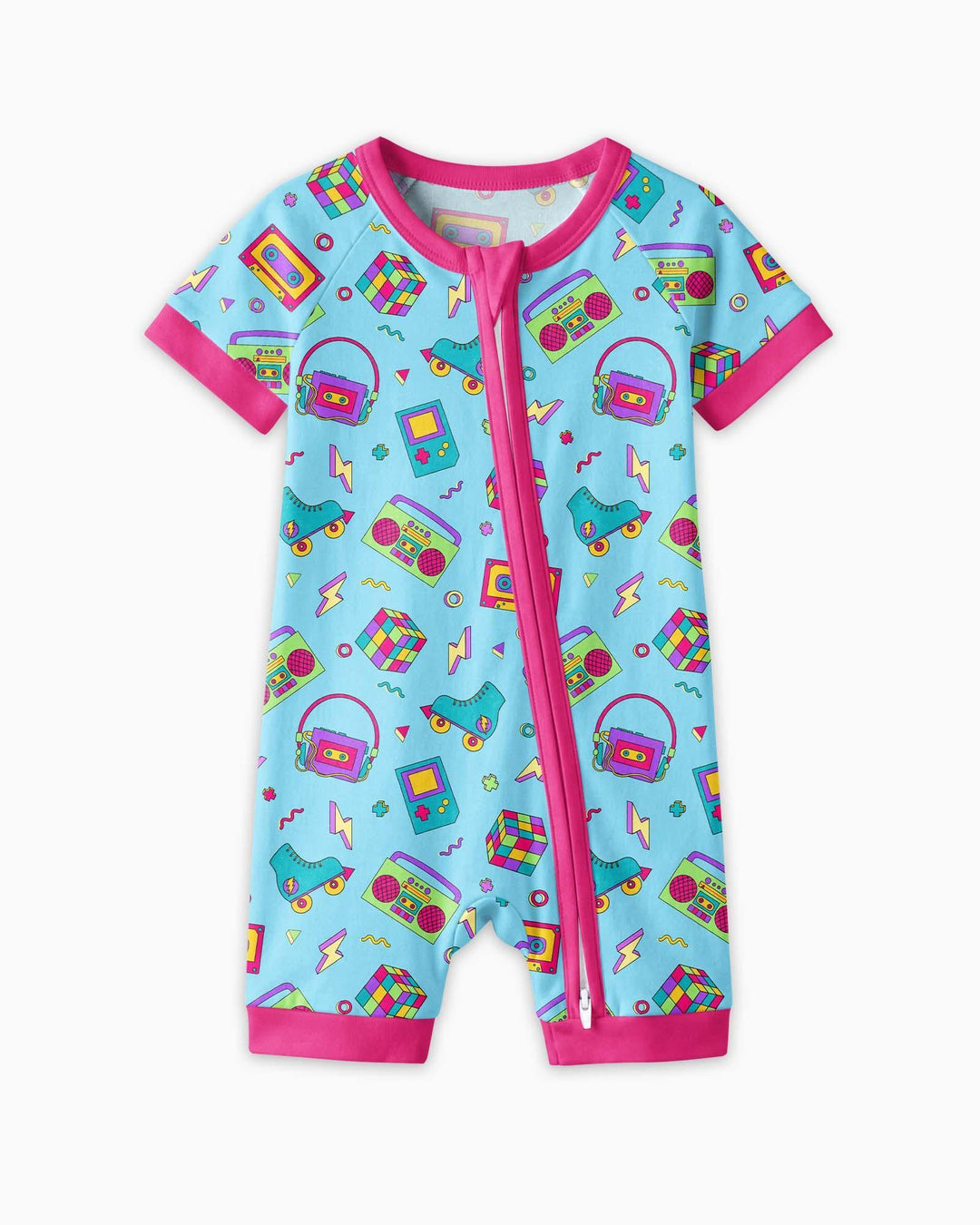 80s Retro Neon Bamboo Shorty Zippy