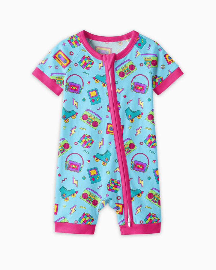 80s Retro Neon Bamboo Shorty Zippy