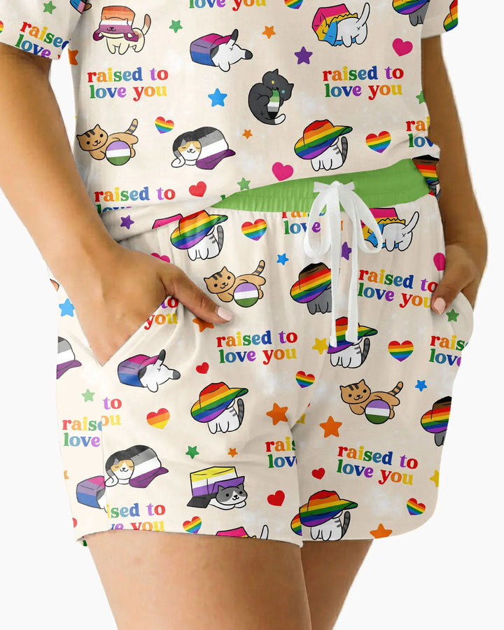Rainbow Paws Family Matching Bamboo Women Short Sleeve Short Pajama Set