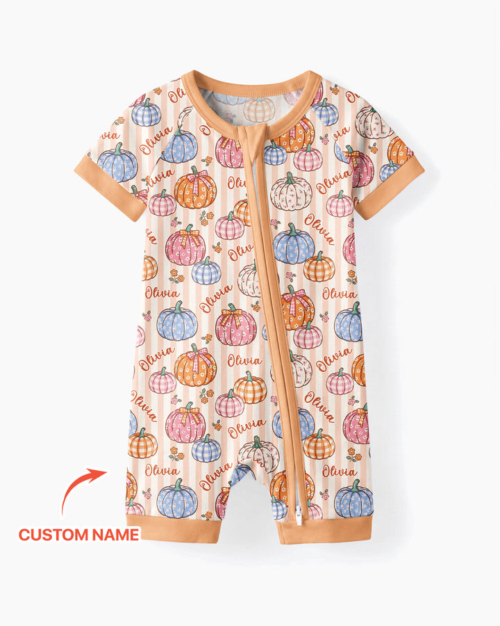 Custom Name Pumpkin Patch Bamboo Shorty Zippy