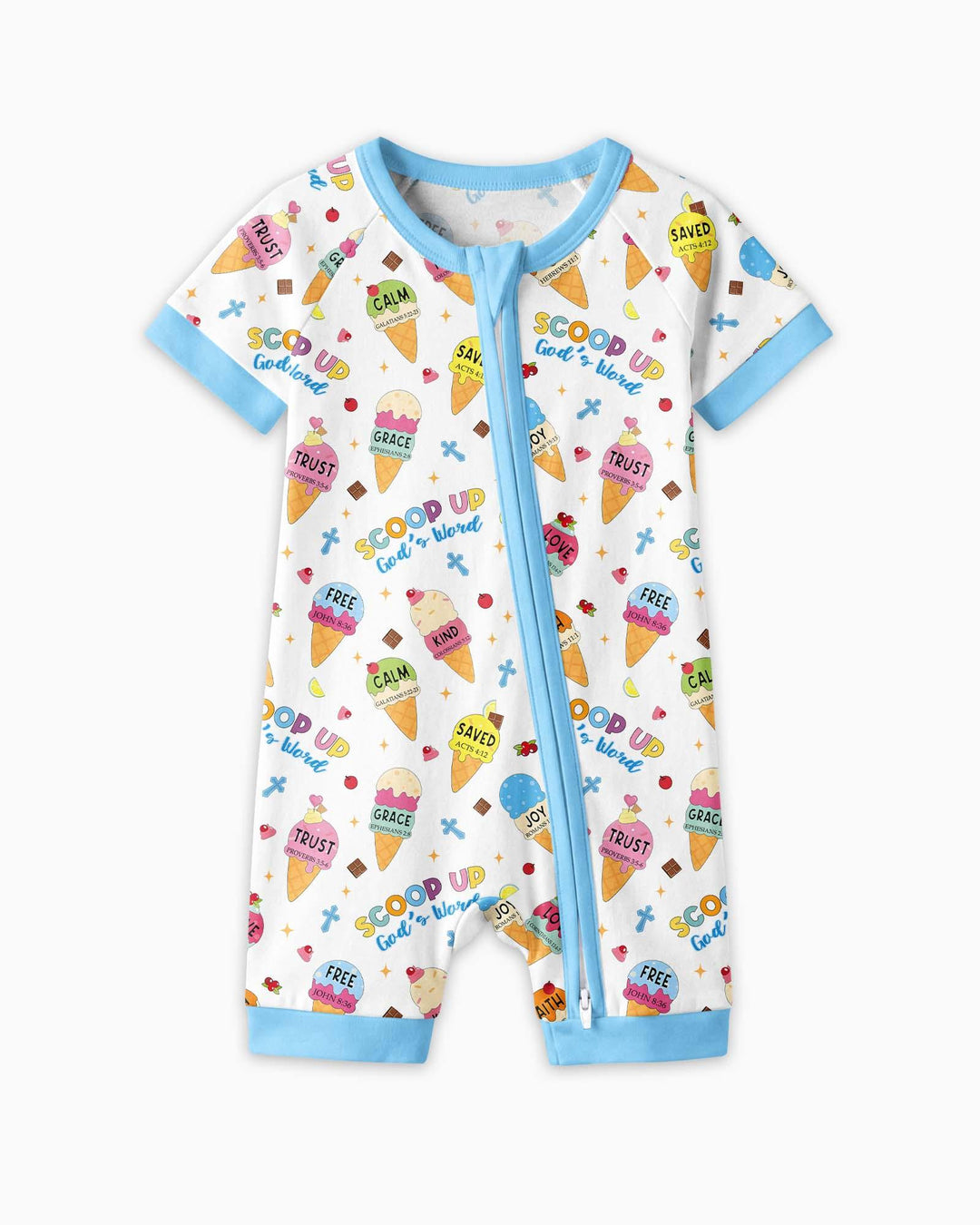 Ice Cream Summer Christian Bamboo Shorty Zippy