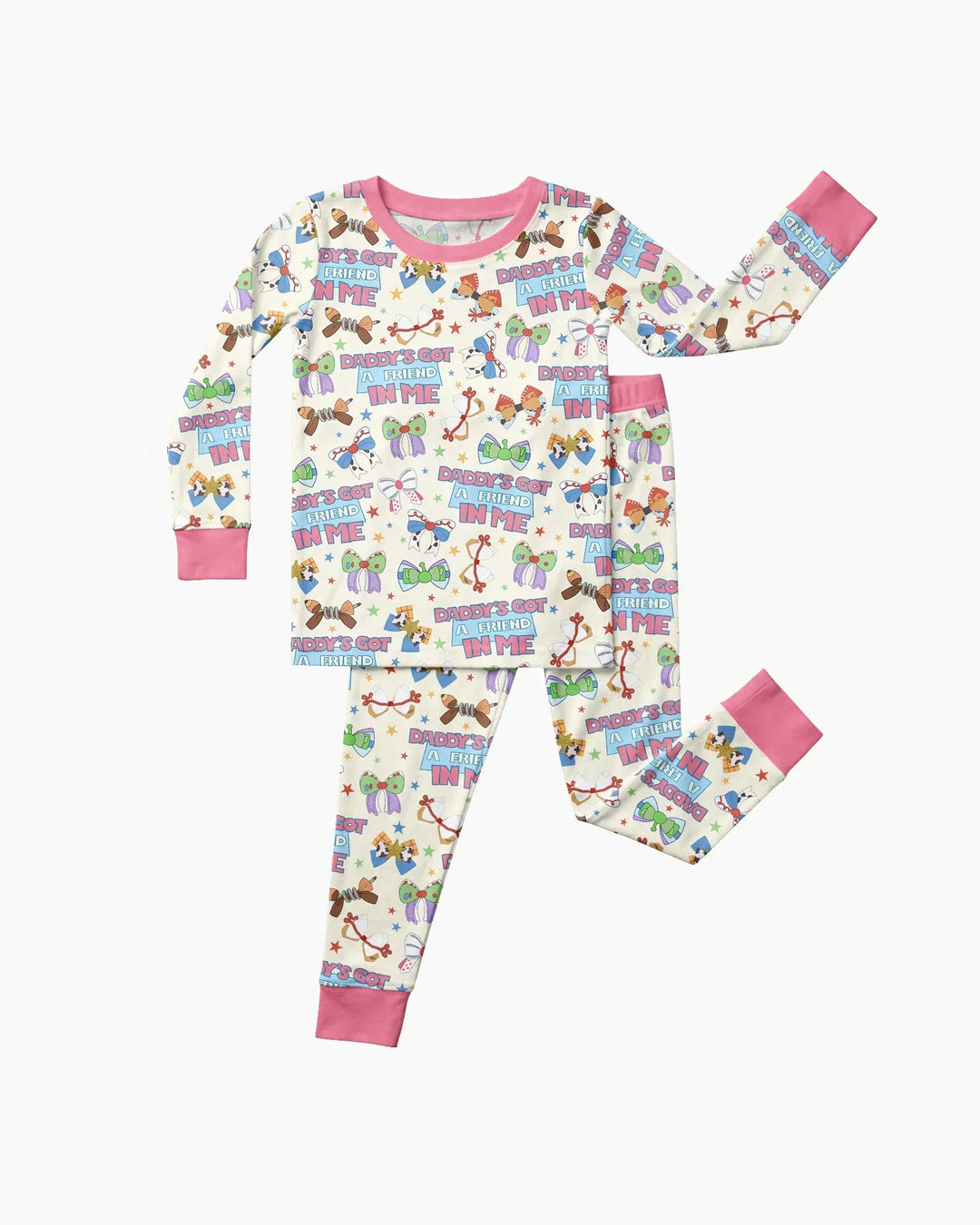Daddy's Got A Friend In Me Bamboo Two Piece Long Sleeve Pajama Set