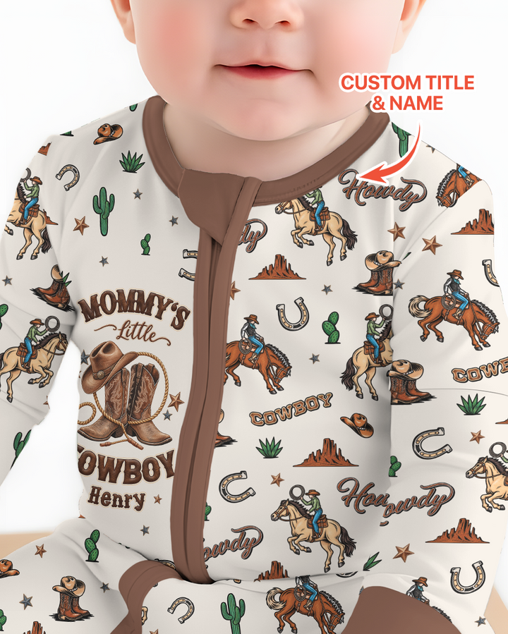 Personalized Family's Little Cowboy Bamboo Convertible Zippy