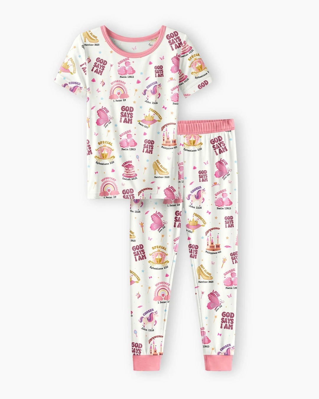 God Says I Am Girl Bamboo Two Piece Short Sleeve Pyjamas Set