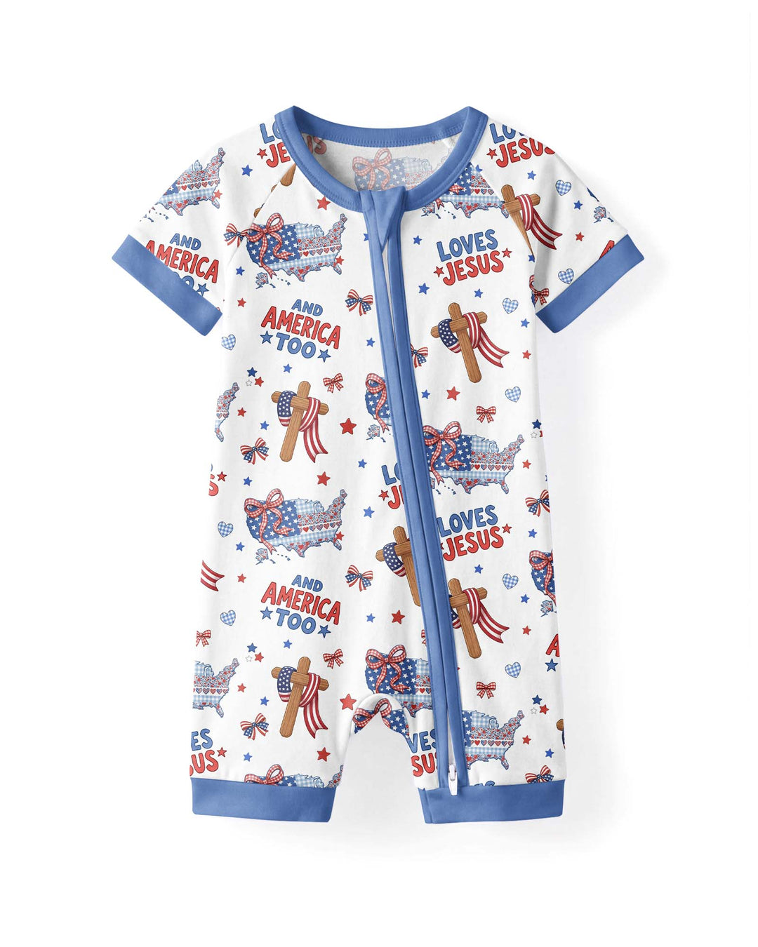 Loves Jesus And America Too Bamboo Shorty Zippy