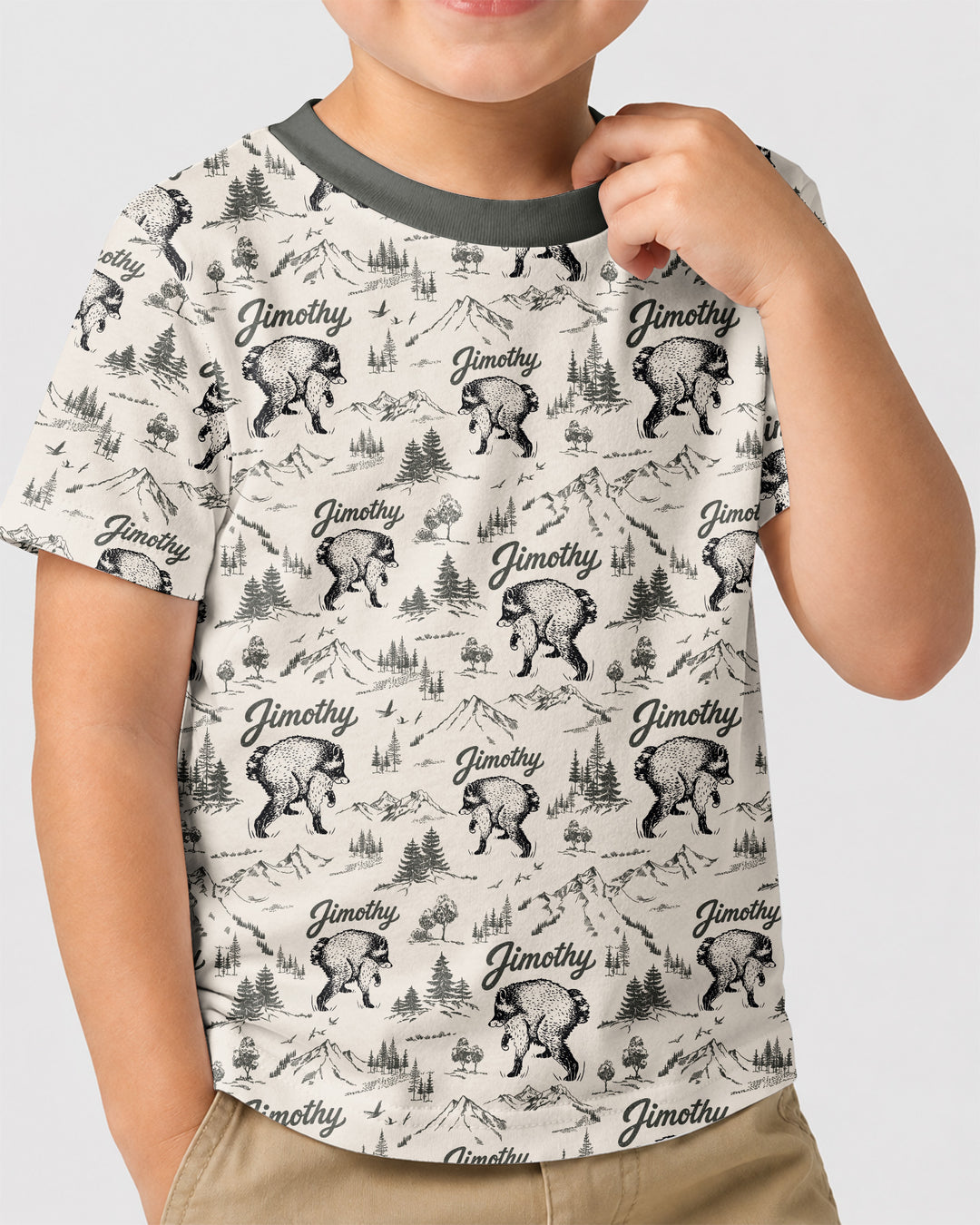 Vintage Jimothy Racoon Family Matching Bamboo Crewneck T-Shirt