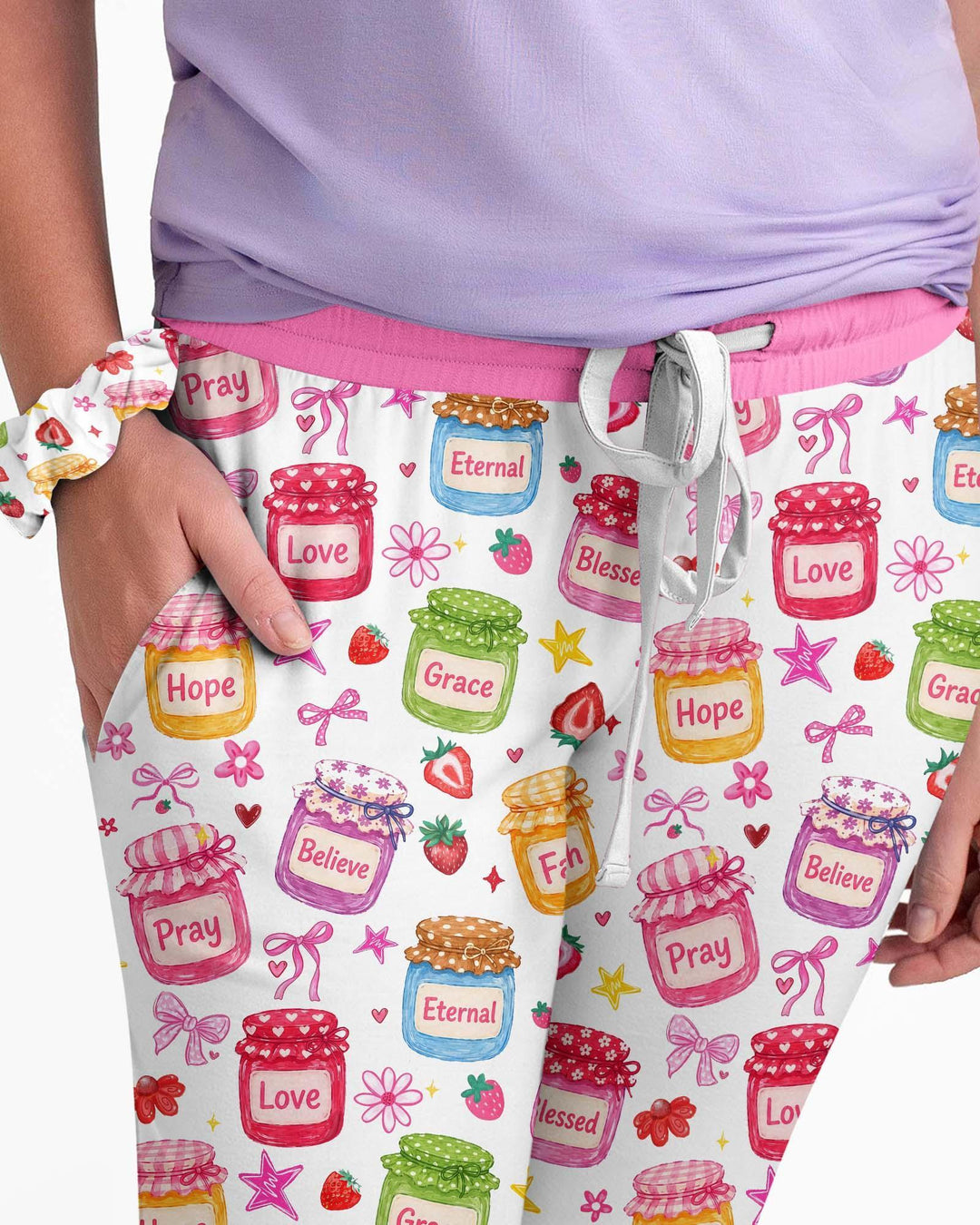 Preppy Summer Jesus Is My Jam Bamboo Women Pajama Set