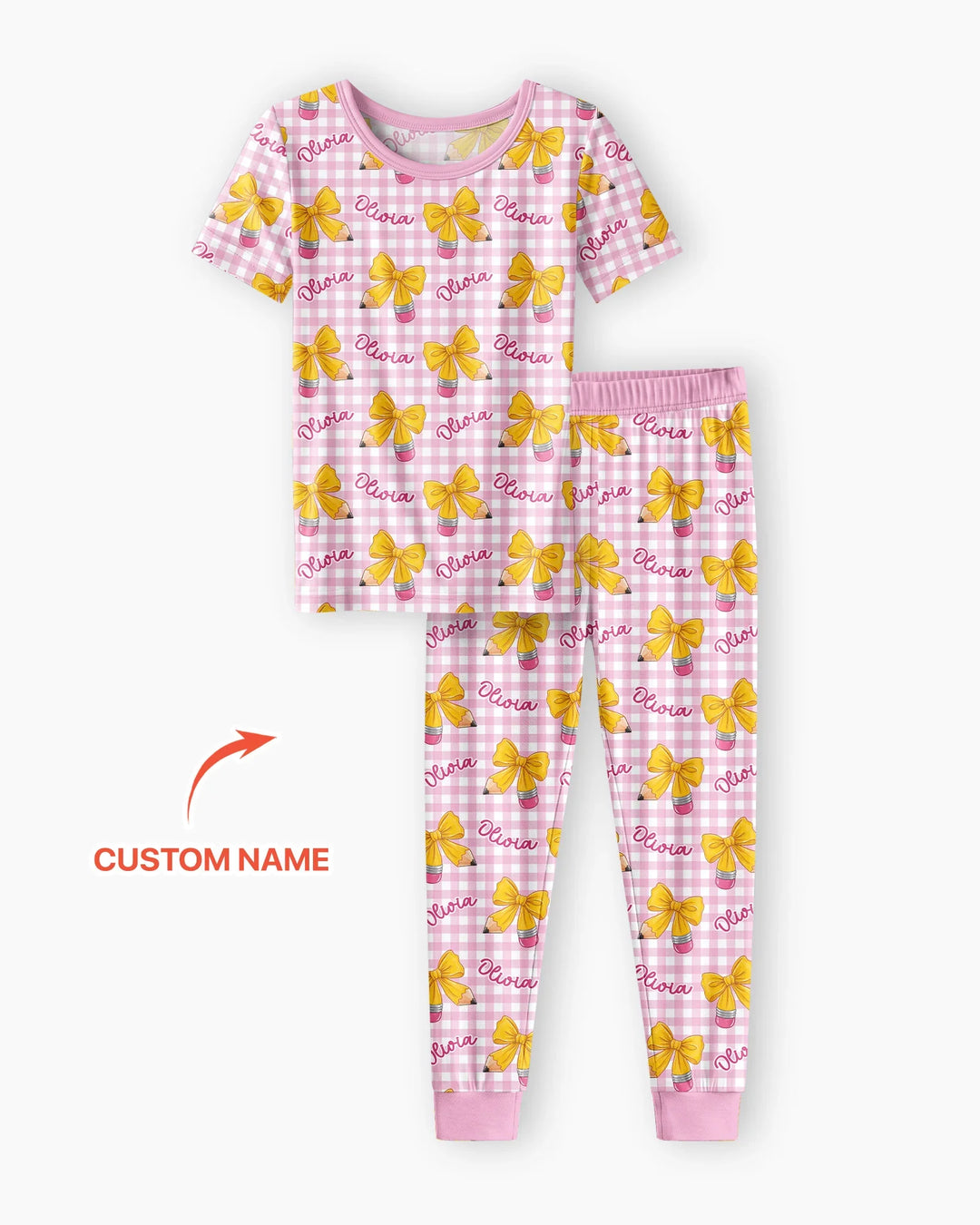 CUSTOM Template Bamboo Two Piece Short Sleeve Pyjamas Set