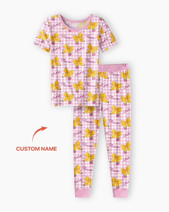CUSTOM Template Bamboo Two Piece Short Sleeve Pyjamas Set