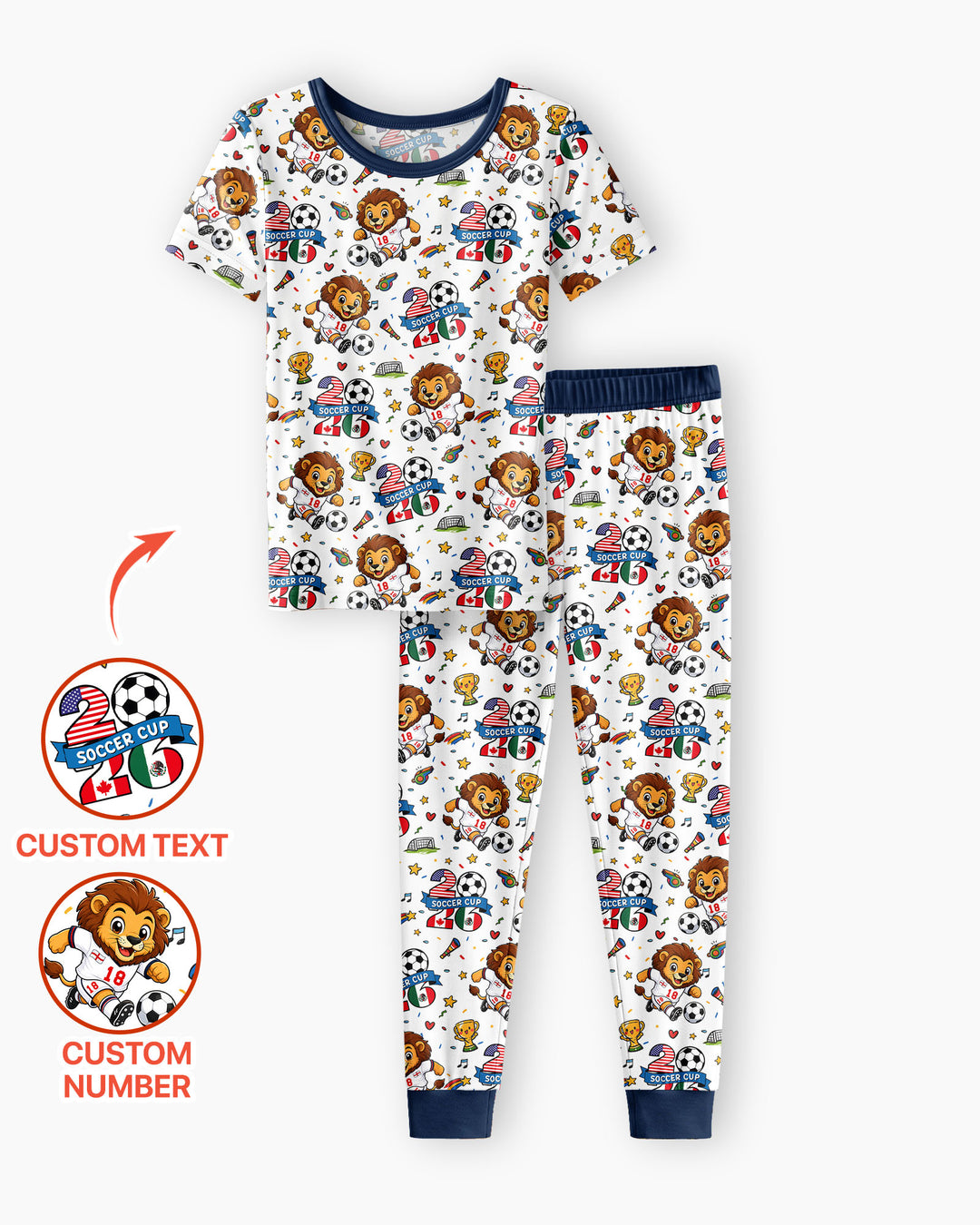 We Are The Champions Soccer Cup 2026 Bamboo Two Piece Short Sleeve Pajama Set