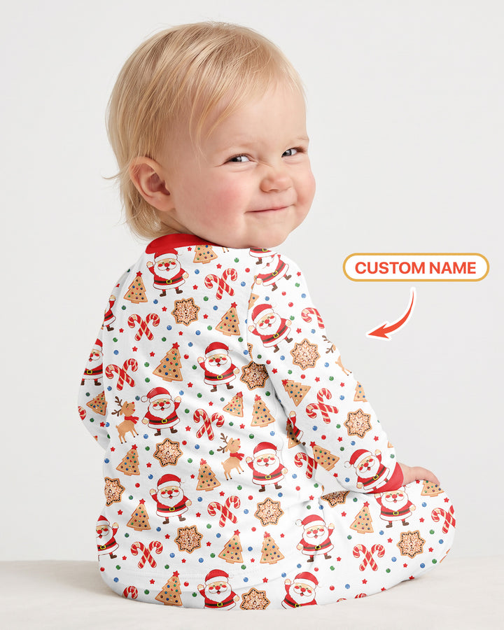 Custom Name The Baby Who Stole Christmas Bamboo Two Piece Long Sleeve Pajama Set