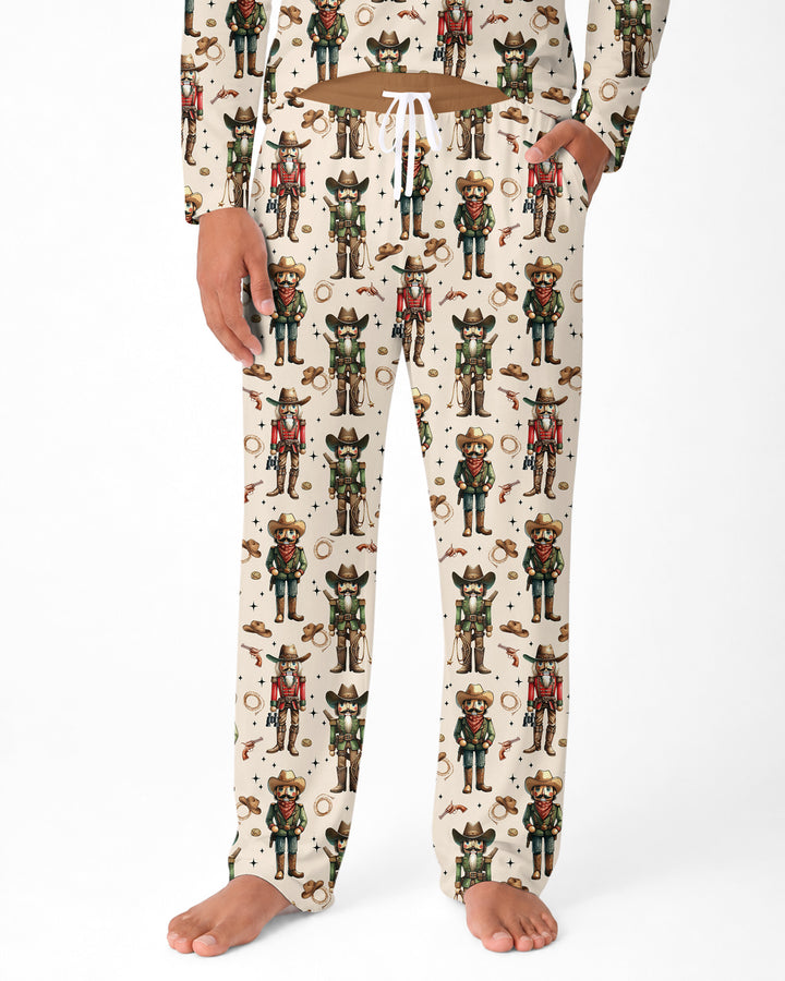 Western Christmas Cowboy Nutcracker Bamboo Men's Pajama Set