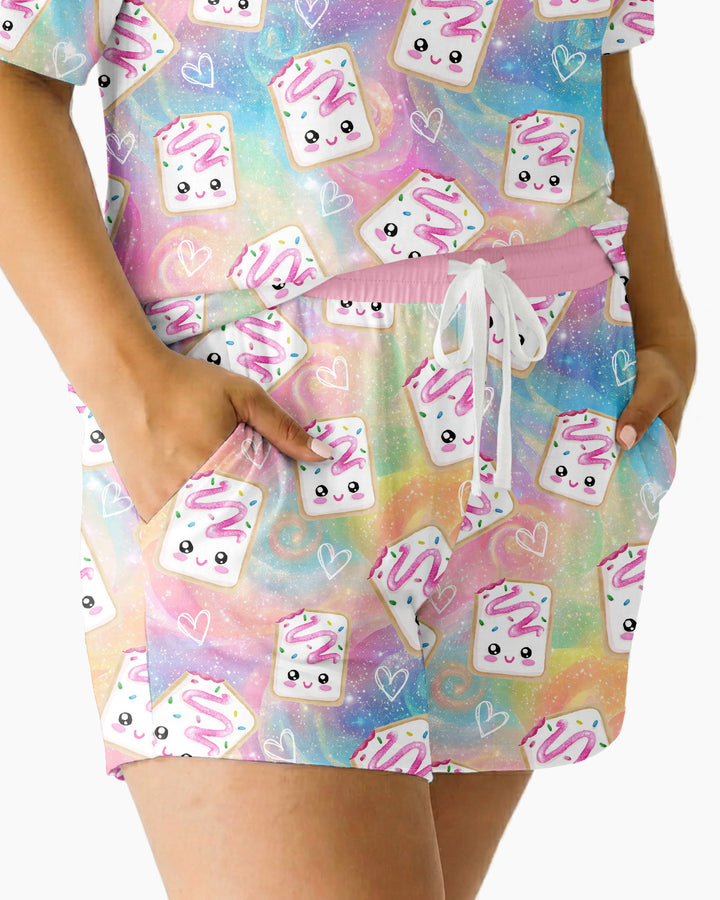 Kawaii Sprinkle Pastry  Bamboo Women Short Sleeve Short Pajama Set