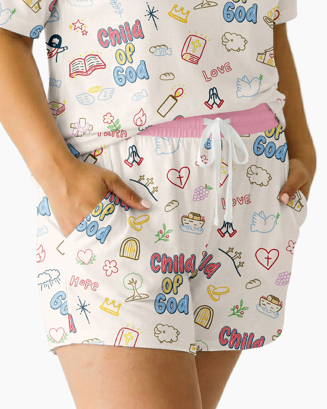 A Child Of God Family Matching Bamboo Women Short Sleeve Short Pajama Set