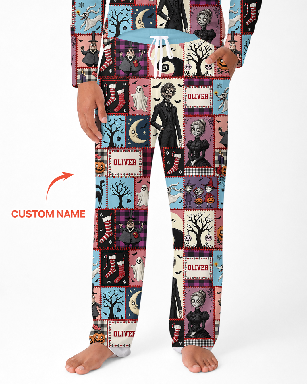 Vertical Halloween Bamboo Men's Pajama Set