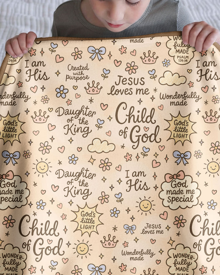 Child Of God Jesus Loves Me Bamboo Blanket