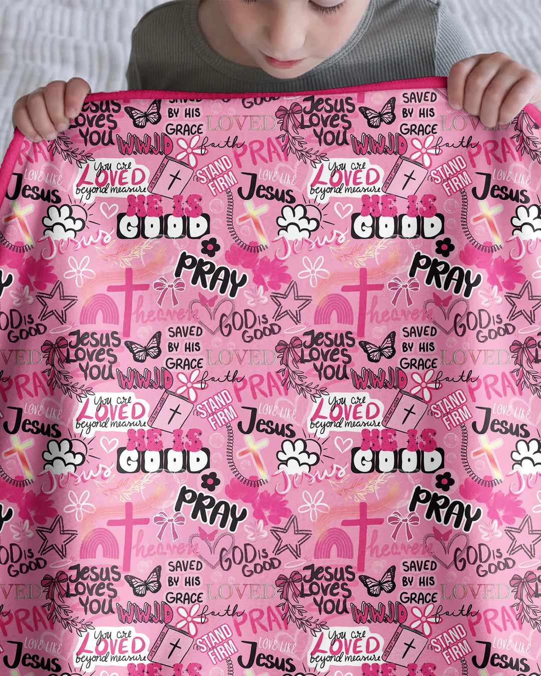 Pink Faith & Grace Bamboo Blanket