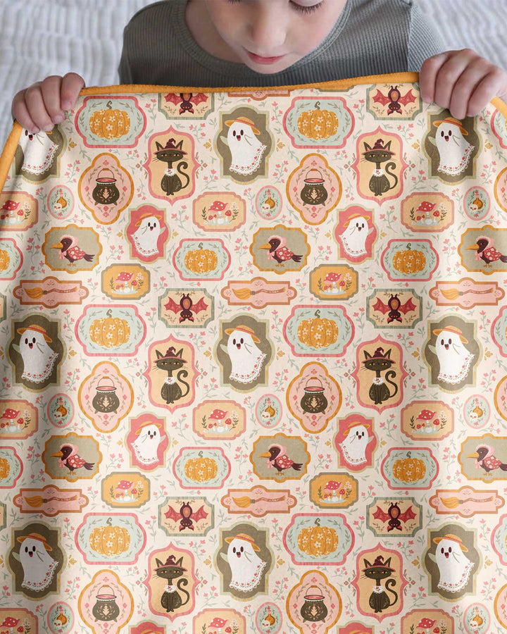 Cute Vintage Magical Cottage Style Halloween Bamboo Blanket