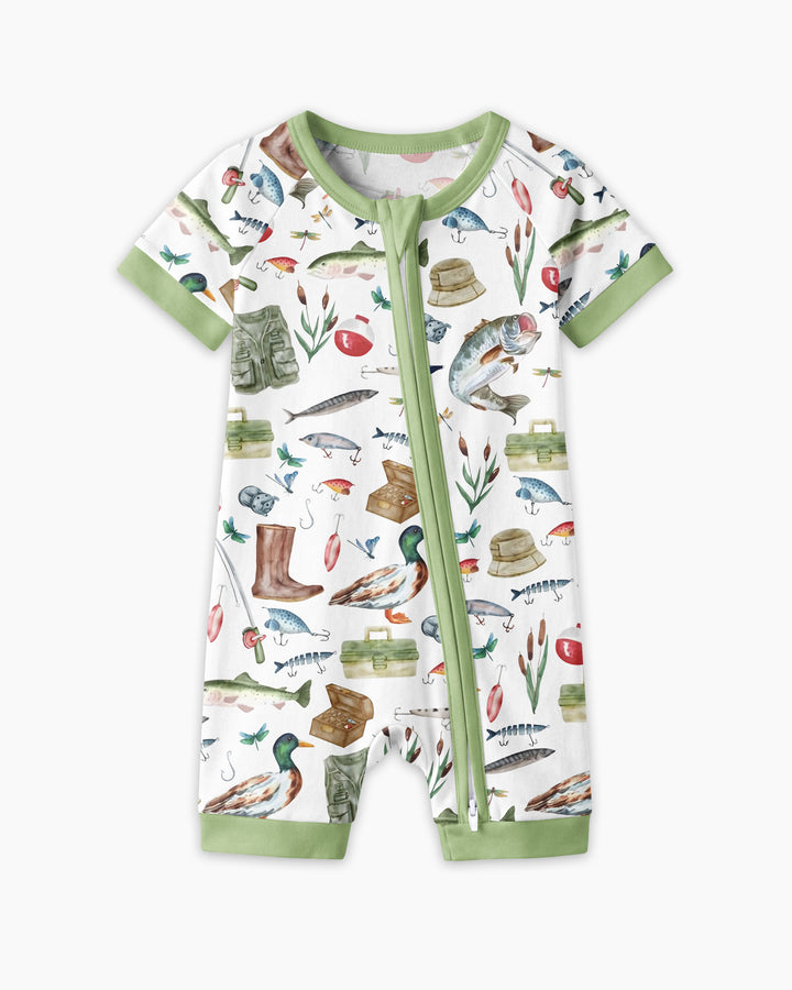Daddy's Fishing Buddy Daddy& Me Matching Bamboo Shorty Zippy