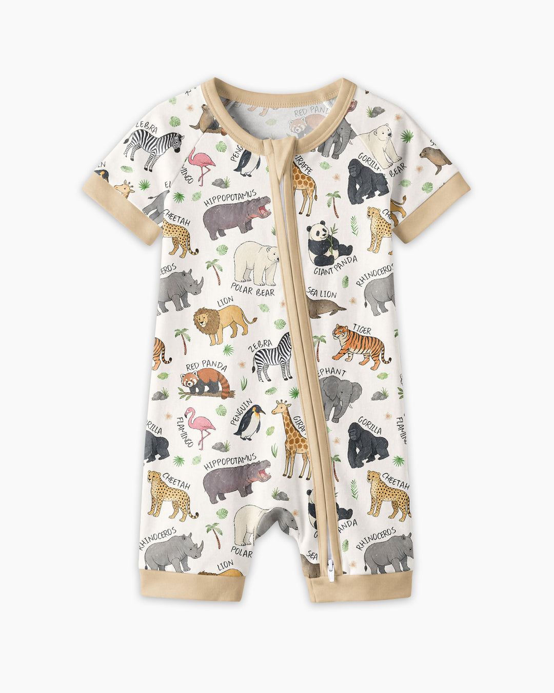 Safari Animals Bamboo Shorty Zippy
