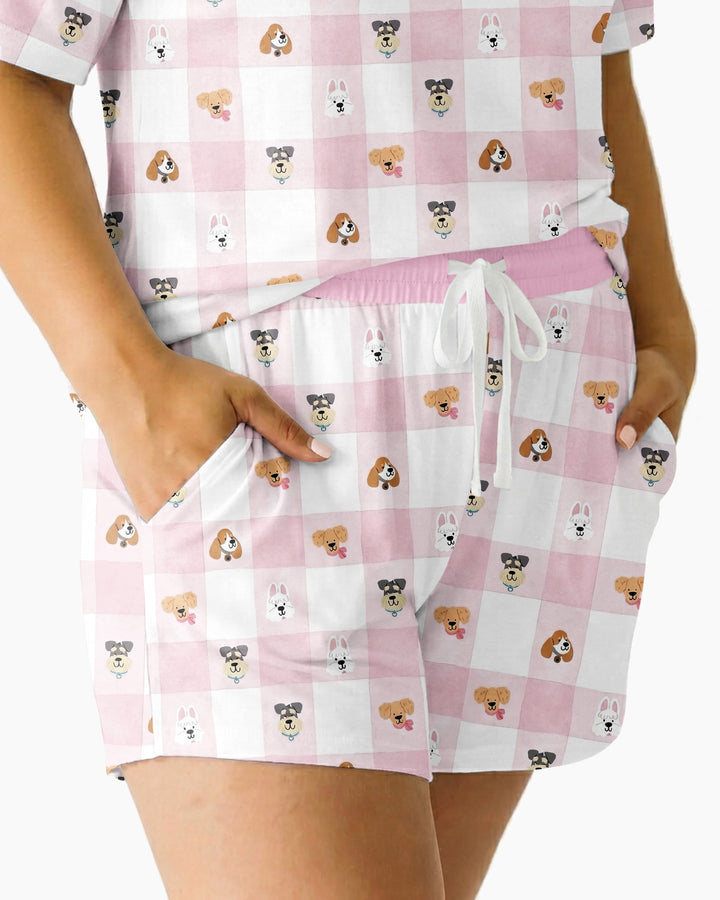 Plaid Pals Family Matching Bamboo Women Short Sleeve Short Pajama Set