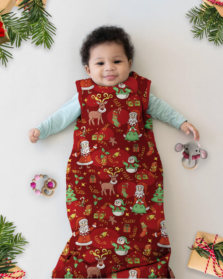 Santa Reindeer Snowflakes Bamboo Sleep Bag