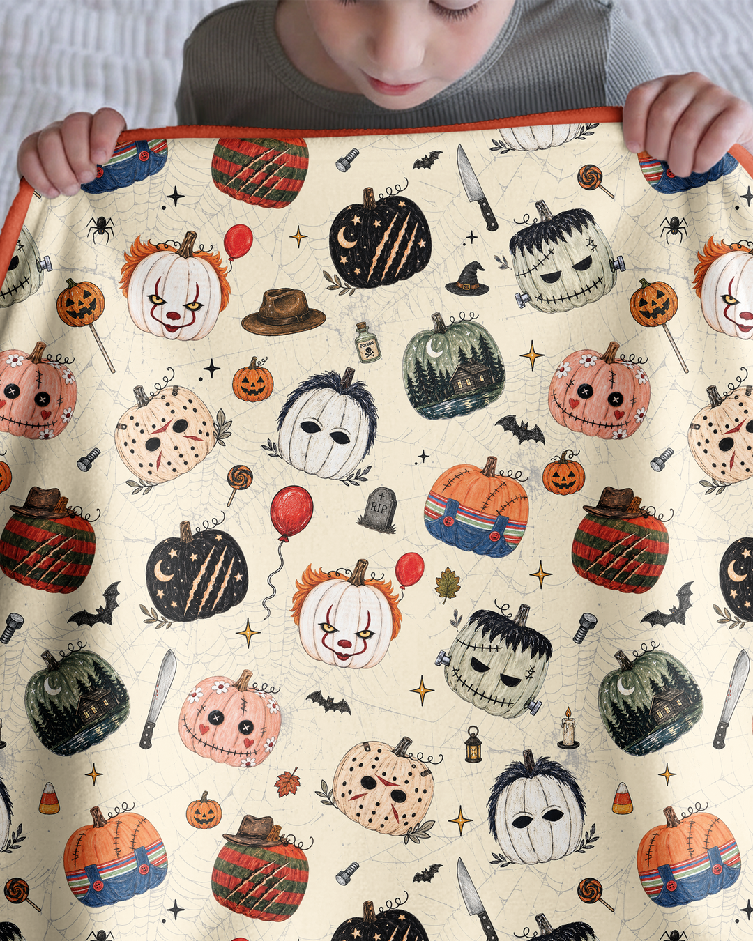 Horror Movie Pumpkins Bamboo Blanket