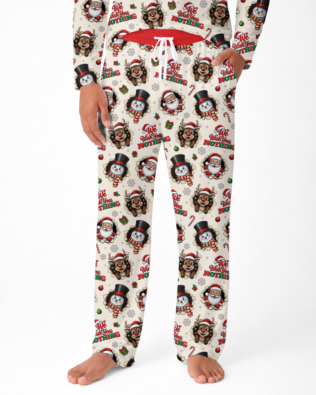 Funny Butt Christmas Squad Bamboo Men's Pajama Set