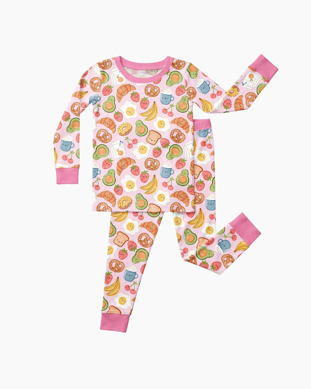 Breakfast Buddies Family Matching Bamboo Two Piece Long Sleeve Pajama Set