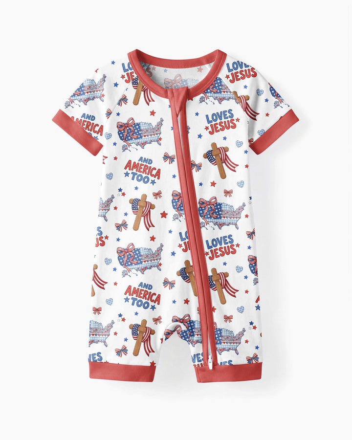 Loves Jesus And America Too Bamboo Shorty Zippy