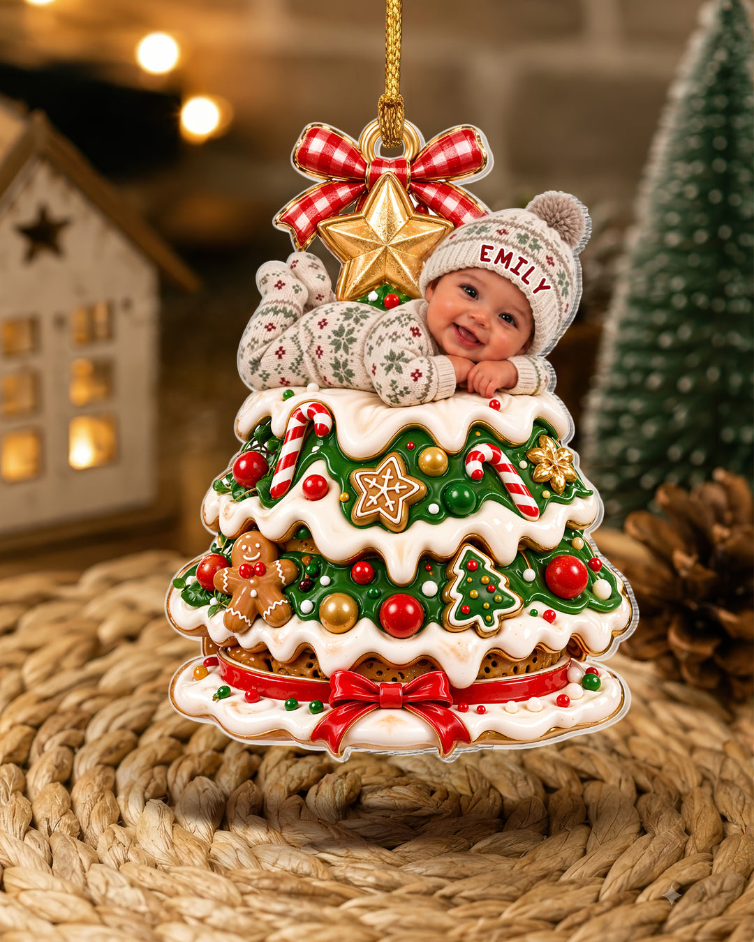 Gingerbread Tree Baby Acrylic Ornament