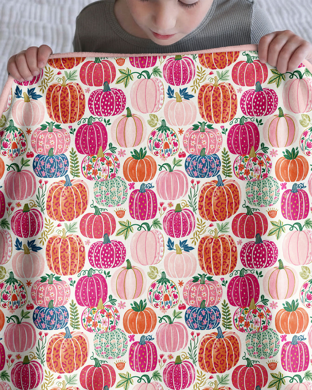 Pumpkin & Bloom Bamboo Blanket