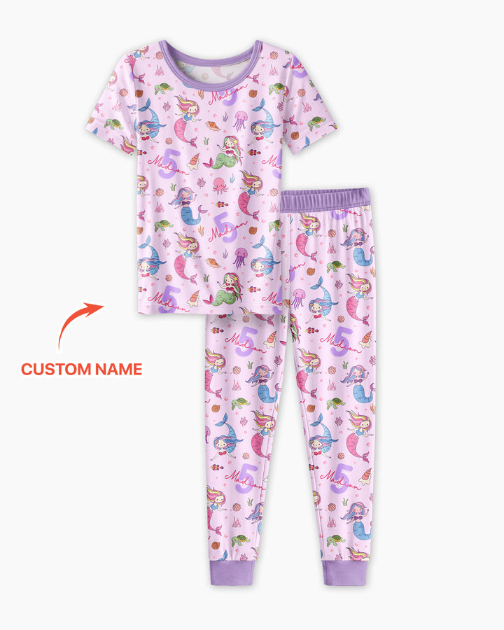 CUSTOM Template Bamboo Two Piece Short Sleeve Pyjamas Set