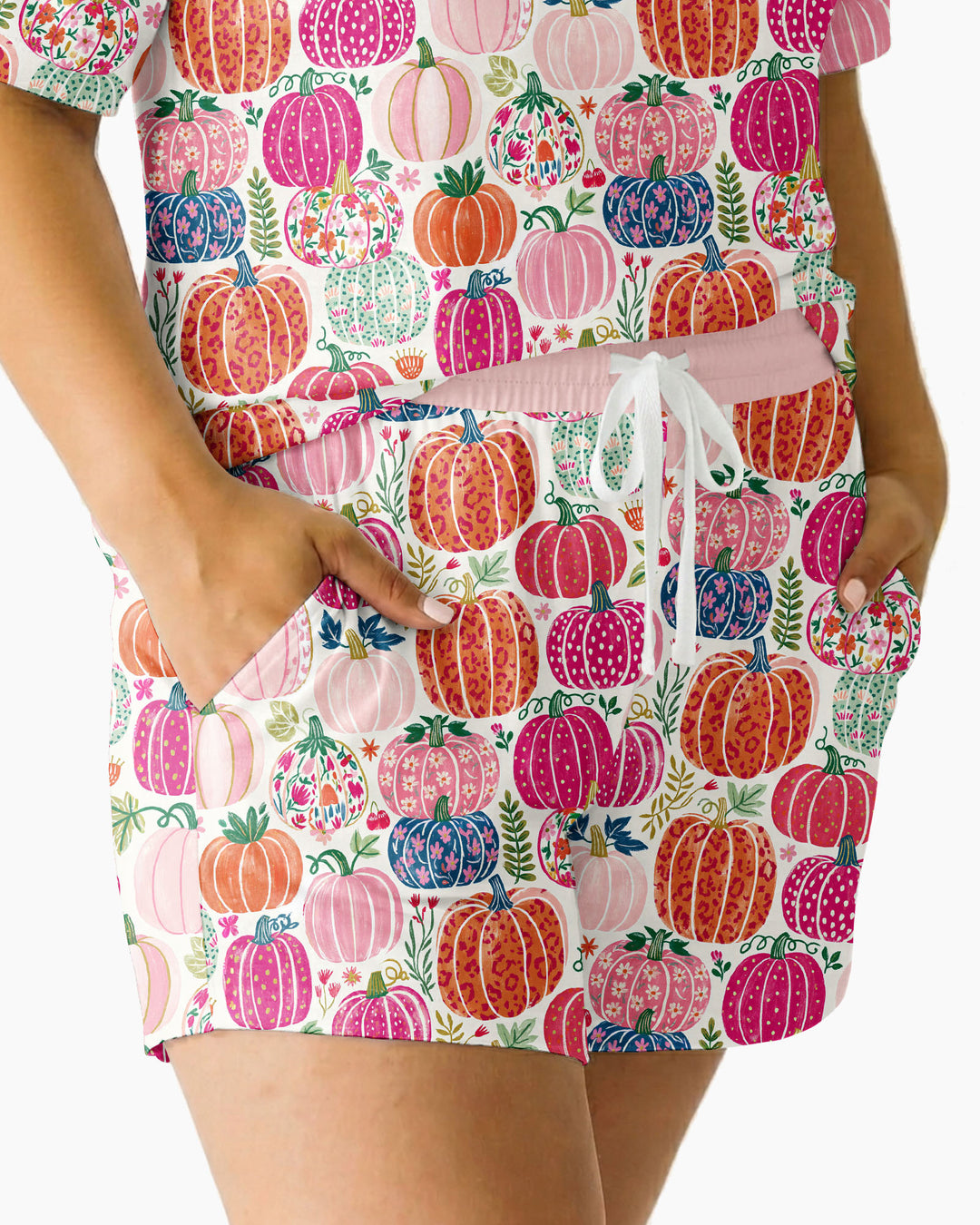 Pumpkin & Bloom Bamboo Women Short Sleeve Short Pajama Set