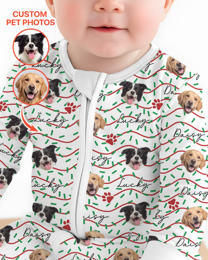 Custom Pet Photo Christmas Sprinkles Bamboo Convertible Zippy