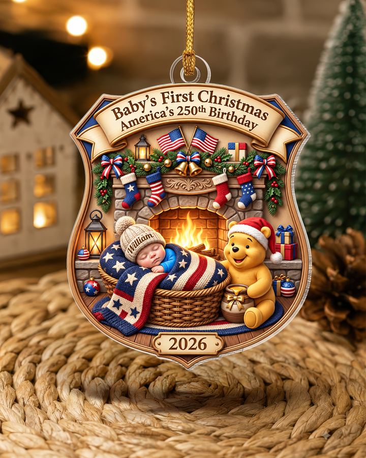 Little Patriot Christmas Personalized 1-Side Photo Acrylic Ornament