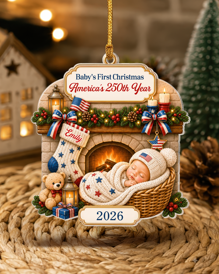 Baby's 1st Christmas 250th America's Anniversary Acrylic Ornament