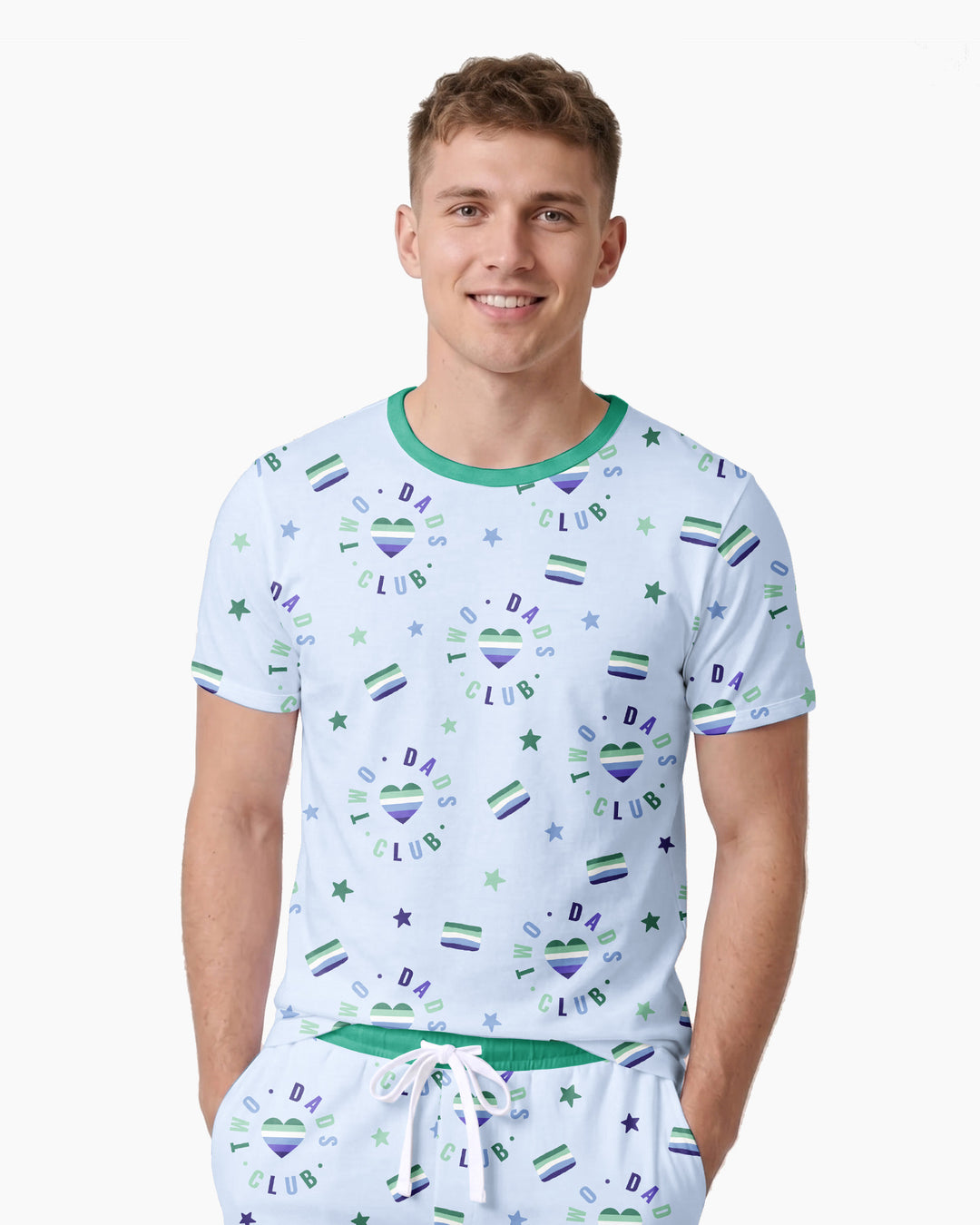 Love Makes Family Bamboo Men Short Sleeve Short Pajama Set