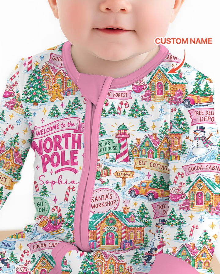 Welcome to North Pole Custom Name Bamboo Convertible Zippy