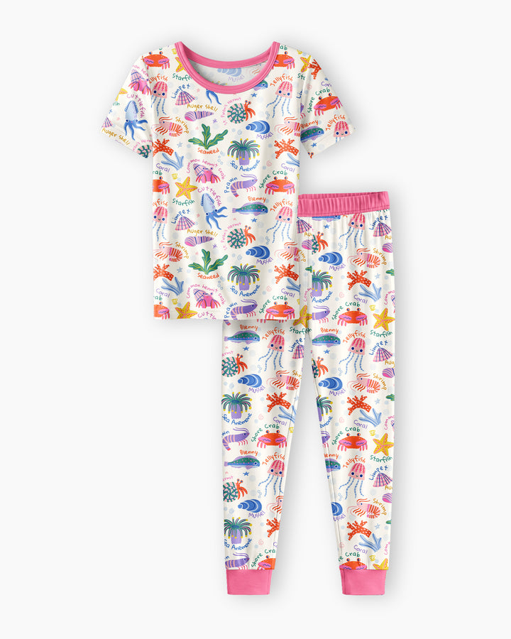 Tide Pool Pals Bamboo Two Piece Short Sleeve Pajama Set