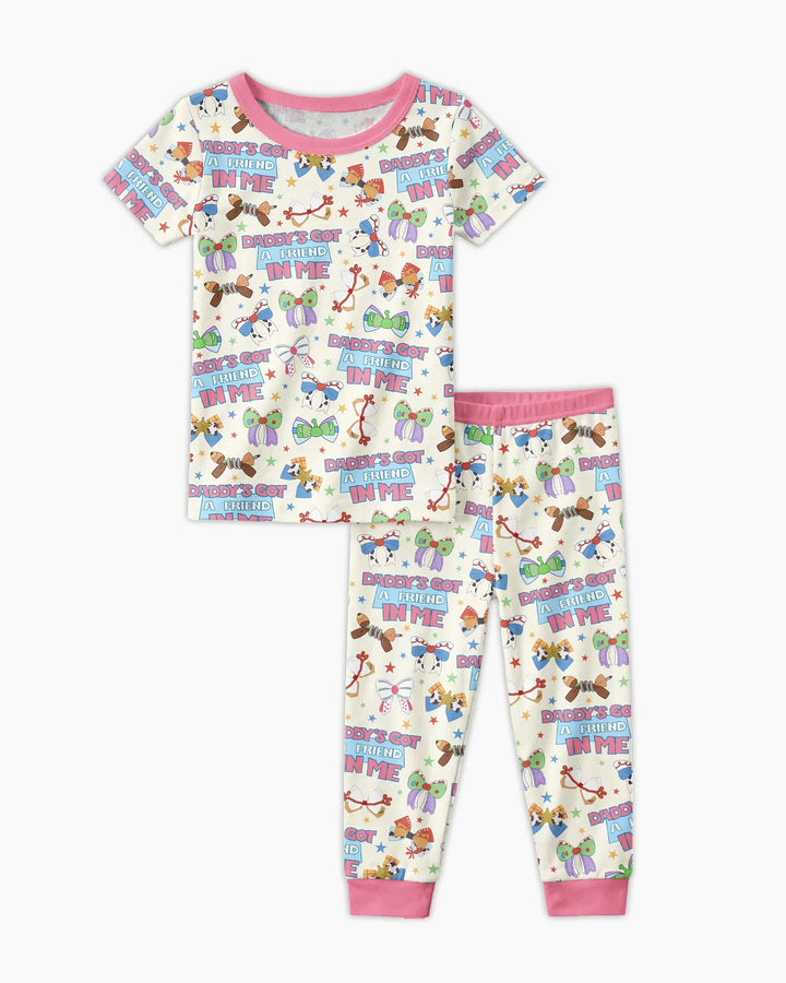Daddy's Got A Friend In Me Bamboo Two Piece Short Sleeve Pajama Set