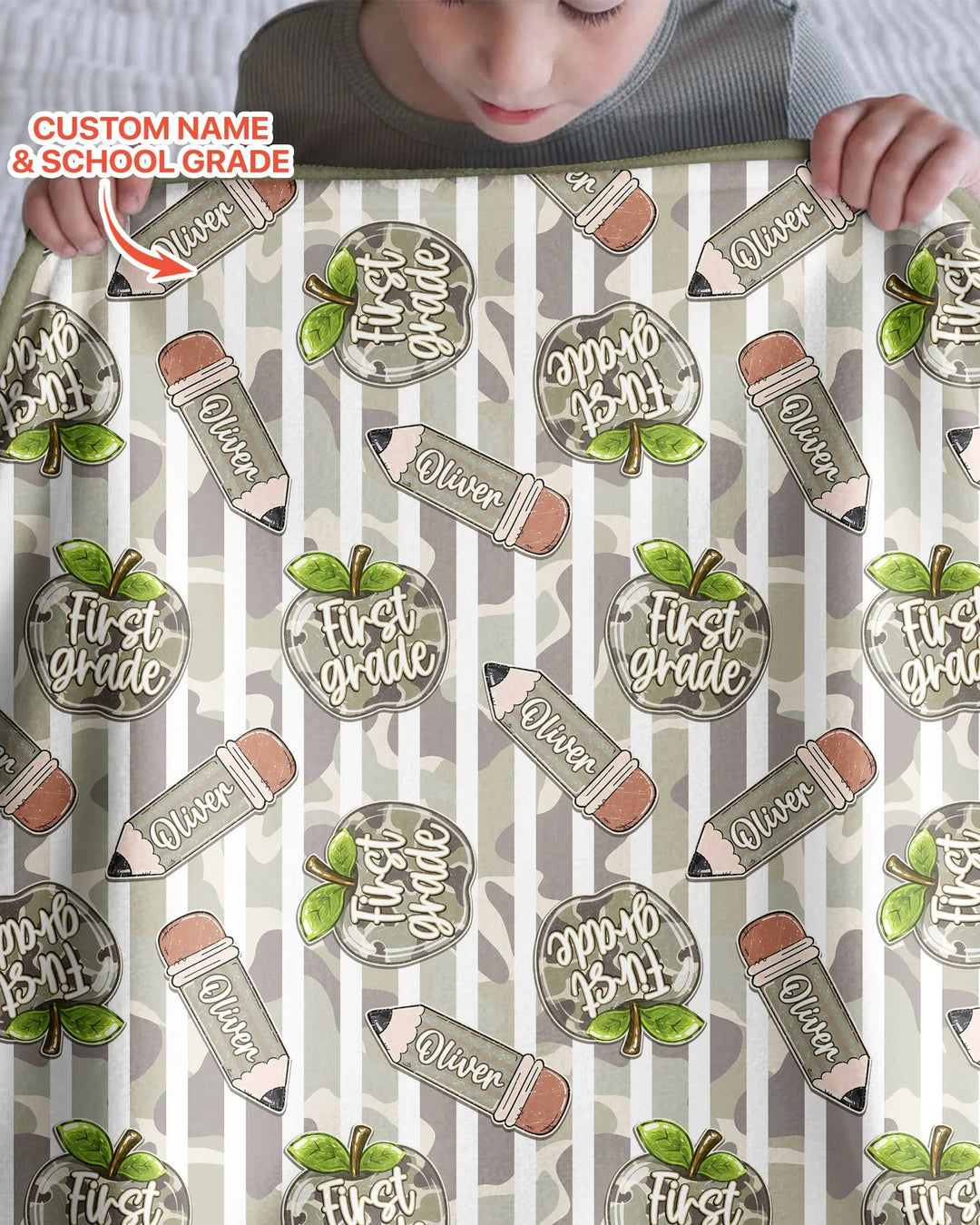 Custom Name Camo Apple Days Bamboo Blanket