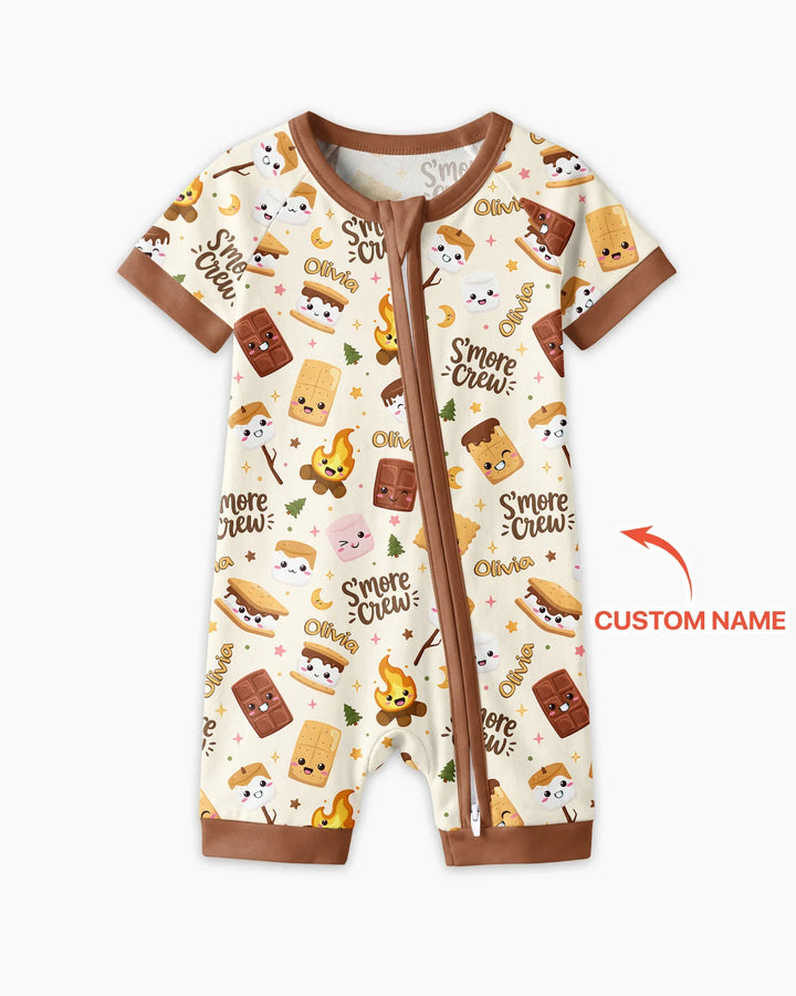 Custom Name Kawaii S'more Crew Family Matching Bamboo Shorty Zippy
