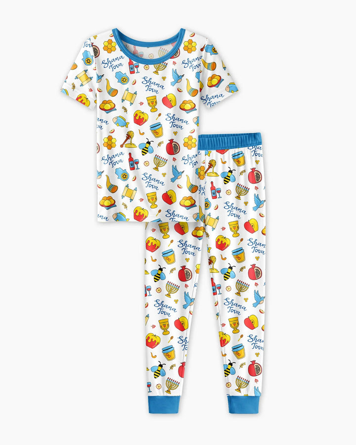 Shanah Tovah U'Metukah Bamboo Two Piece Short Sleeve Pajama Set