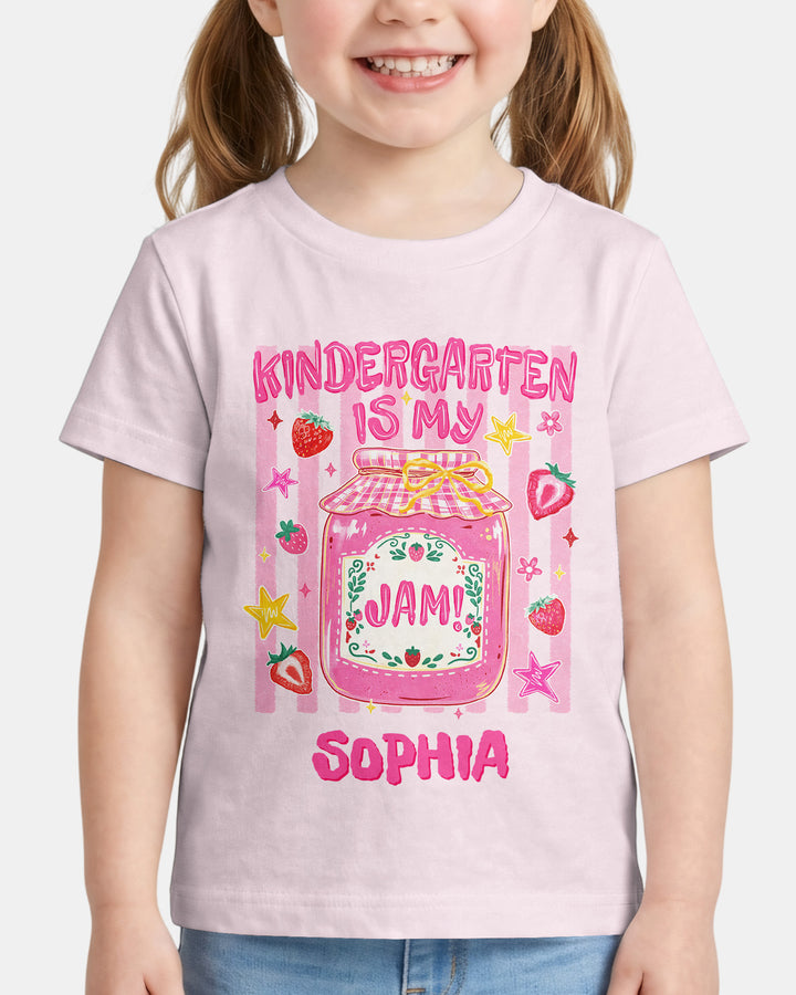 School Coquette Strawberry Custom Name Bamboo Crewneck T-Shirt