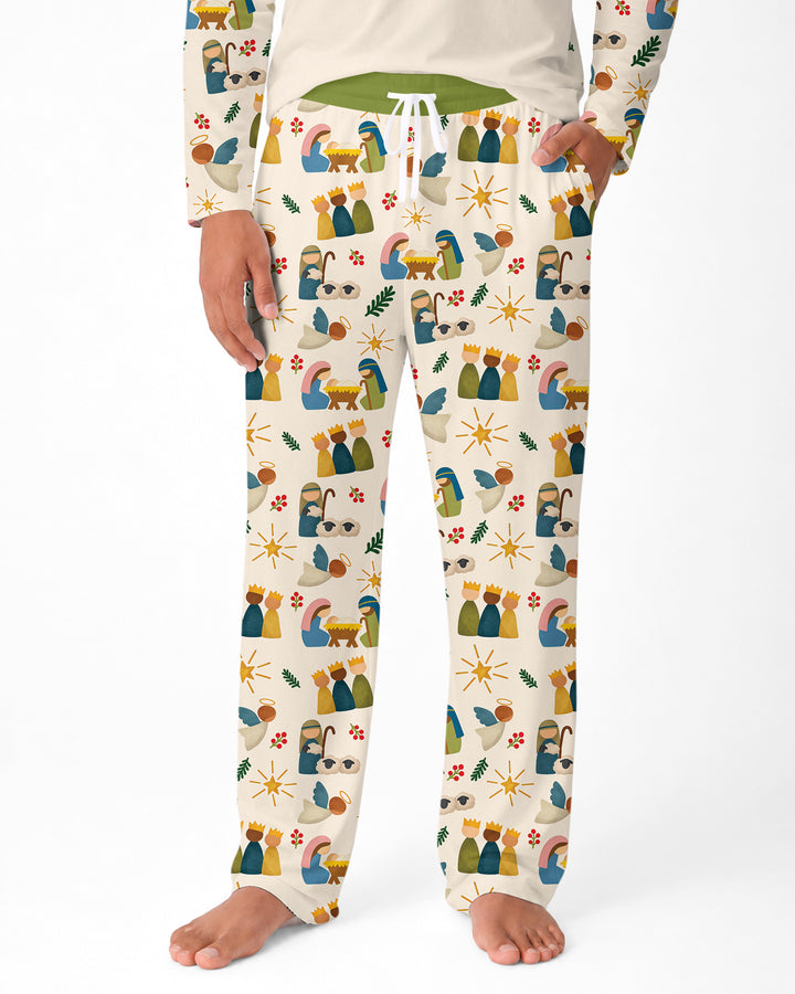 Oh Come, Let Us Adore Him Family Matching Bamboo Men's Pajama Set